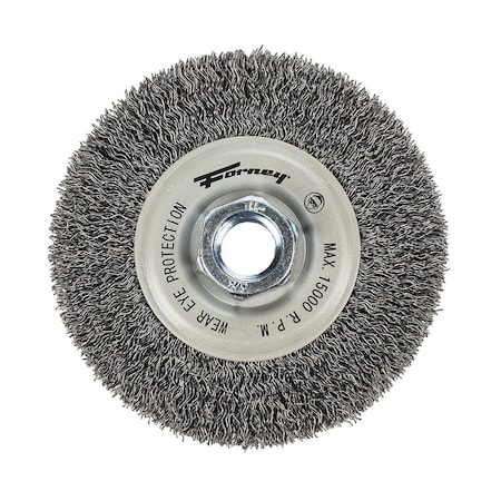 Forney Command PRO Wire Wheel, Crimped, 4 in x .014 in x 5/8 in-11 72100